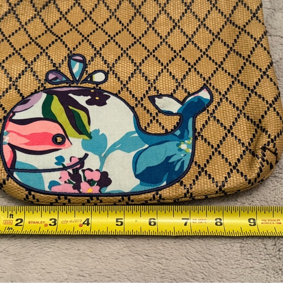 Vera Bradley Whale Nautical Crossbody Straw Woven Zip Bag Coastal Summer Beach - Picture 6 of 8